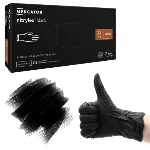 Nitrilové rukavice BLACK MERCATOR NITRYLEX čierne AQL 1,5 100 ks, veľkosť XL