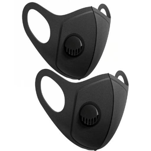 2x OPÄTOVNE POUŽITEĽNÁ 3D OCHRANNÁ HUBKOVÁ MASKA S VENTILOM