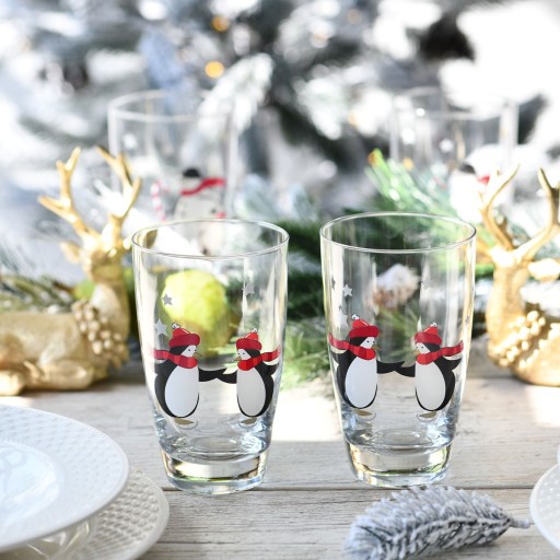 Poháre DECO Pingwinki KROSNO 2x 450ml pre deti