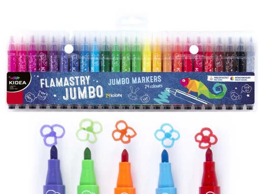 JUMBO popisovače 24 farieb Kidea