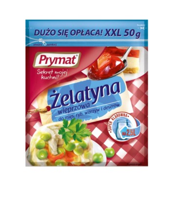 PRYMAT Bravčová želatína na mäso, ryby, zeleninu a dezerty 50g