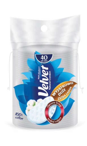 VELVET KOZMETICKÉ VLOČKY EXTRA VEĽKÉ 40 ks