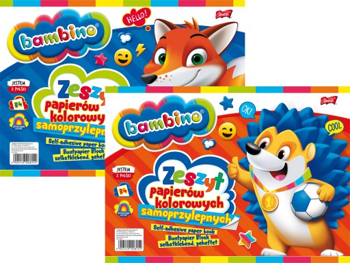 BAMBINO Zápisník samolepiacich papierov 8 farieb B4 INTENZÍVNE farby