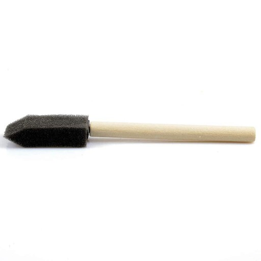 Plochá penová hubková kefa s drevenou rukoväťou - čierna, 45x25mm 1 ks.