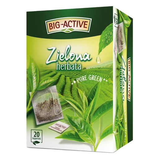 BIG ACTIVE PURE GREEN expresný ZELENÝ čaj 20 OBÁLOK
