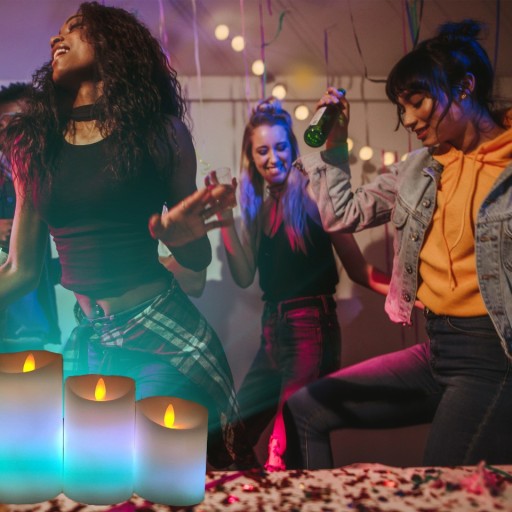 RGB LED SVIEČKY SET FAREBNÝCH SVIEČOK NA DIAĽKU