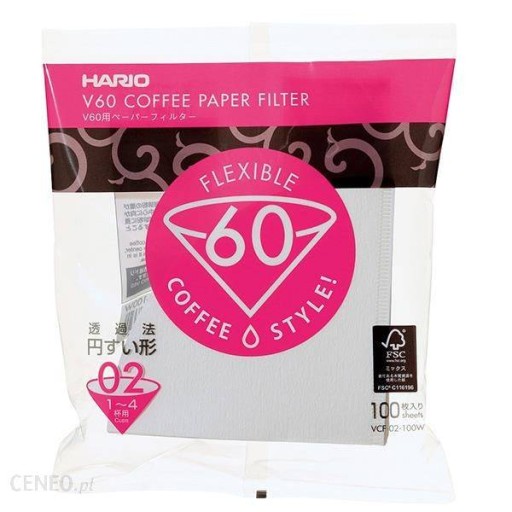 HARIO ODKAPÁVACIE PAPIEROVÉ FILTRE BIELY V60-02 100 ks