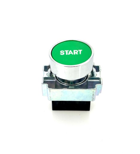 Zelené tlačidlo START, NO ovládací nápis, 22mm