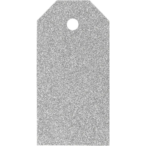 Strieborné glitrové menovky na darčeky 5x10cm 15 ks