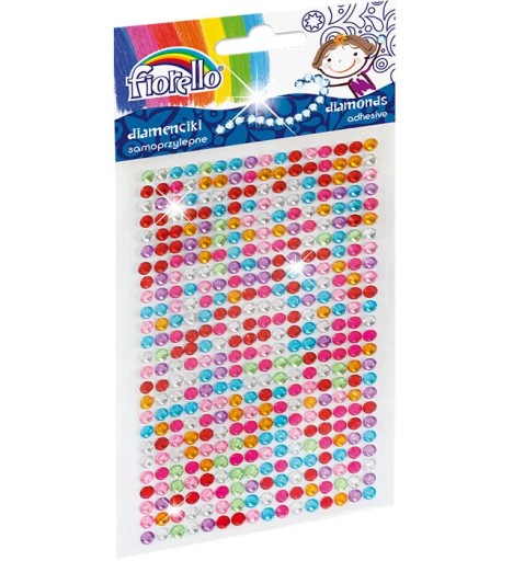 Malé samolepiace diamanty, mix farieb FIORELLO