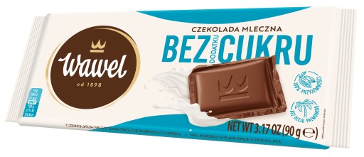 Mliečna čokoláda bez pridaného cukru Wawel 90g