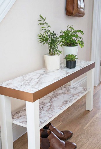 Nábytok Dyha Mramor vzor Dekoratívne Lepiaca fólia Farba HNEDÁ 45x25 DIY