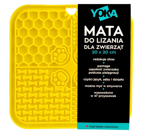 LIZOVACIA PODLOŽKA podnos pre psov 20x20cm ANTISTRESOVÝ veľký XL ŽLTÉ