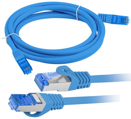 Ethernetový internetový kábel skrútený RJ45 LAN Cat 6A SFTP 0,5 m modrý