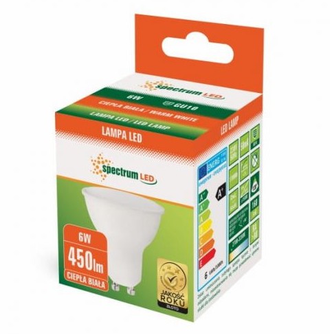 GU10 6W teplá LED žiarovka WOJ13265 Spectrum