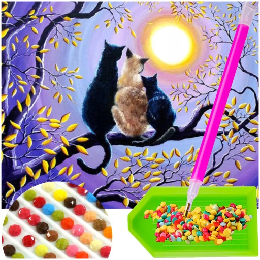 DIAMANTOVÉ VÝŠIVKY Výstrižky Diamantová maľba CATS PAINTINGS od Diamonds