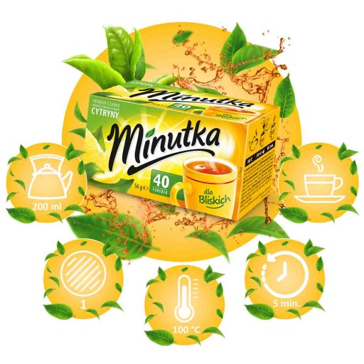 Klasický čierny čaj Lemon Express 40T poľský čaj Minutka