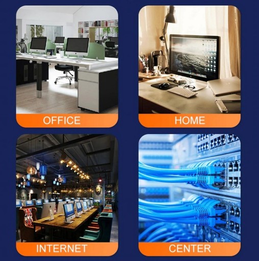 Ethernetový internetový kábel skrútený RJ45 LAN kategórie 6A SFTP LSZH 10m modrý