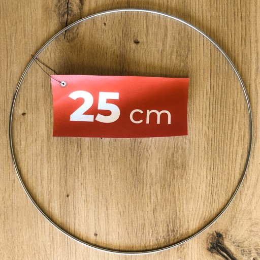 Kovový krúžok na lapač snov, STRIEBORNÝ, 25 cm