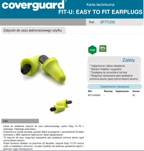COVERGUARD EASYFIT EAR STOPS 50 párov