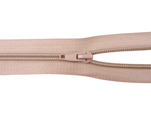 Oddelený zips. 5 špirál 30 cm béžová