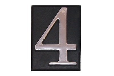 Číslo 4, samolepiaca chrómová platňa 4,5 cm