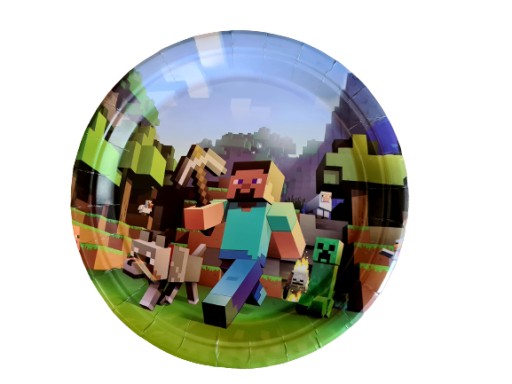 Minecraft jednorazové taniere 10 ks veľké 23 cm / Happy Birthday / Party