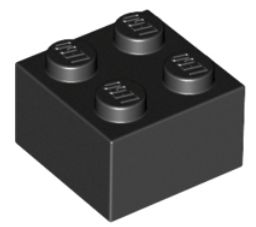 LEGO BEAM 2X2 ČIERNA Č. 3003 PRE 2 KS