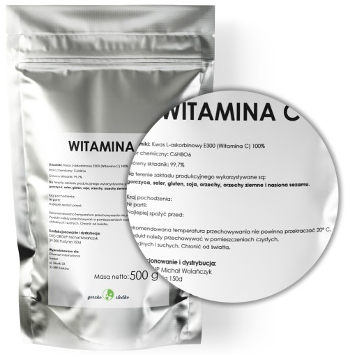VITAMÍN C kyselina L-askorbová prášok 500g