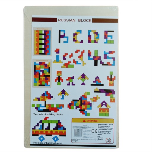 Tetris bloky Montessori drevené puzzle 3D puzzle