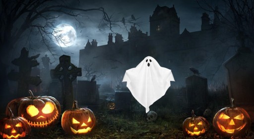 ZÁVISNÁ DEKORÁCIA GHOST HALLOWEEN BIELY FANTÓM