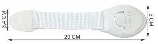 Ochrana skrinky, zámok zásuvky, biely pásik