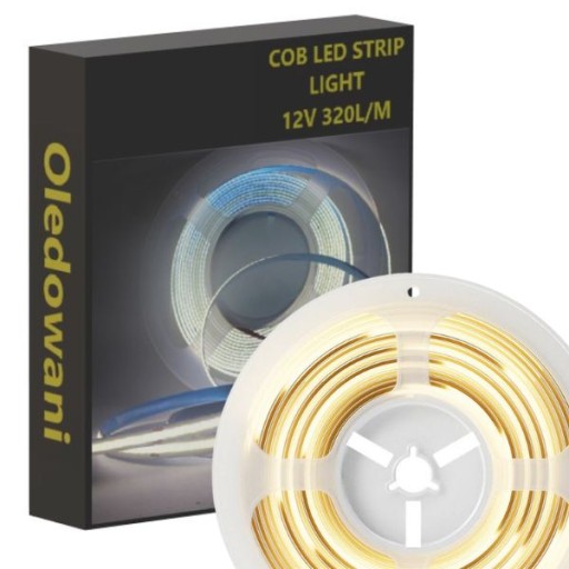 COB LED pás 12V 10W 900 Lumenov/m 320Led/m IP20 STUDENÁ BIELA