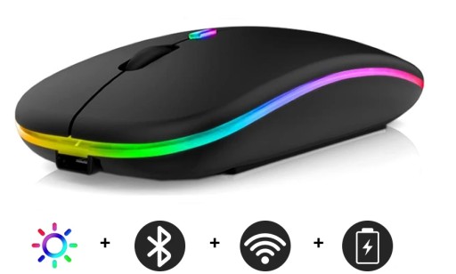 Bezdrôtová bluetooth optická myš RGB