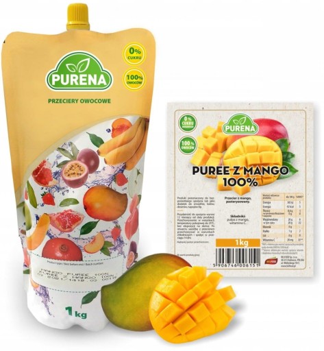 Mangové pyré 100% 1KG Purena
