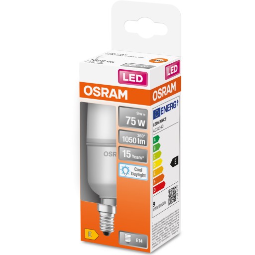 E14 LED žiarovka 9W = 75W 1050lm 6500K 200° OSRAM