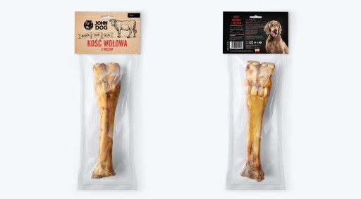 John Dog Sušená hovädzia kosť s mäsom, prírodná maškrta, 1 ks.