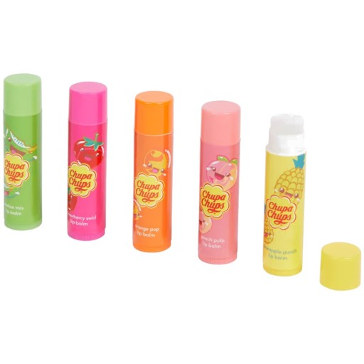 CHUPA CHUPS hydratačný balzam na pery PRE DETI RÔZNE OVOCNÉ PRÍCHUTE 5 KS