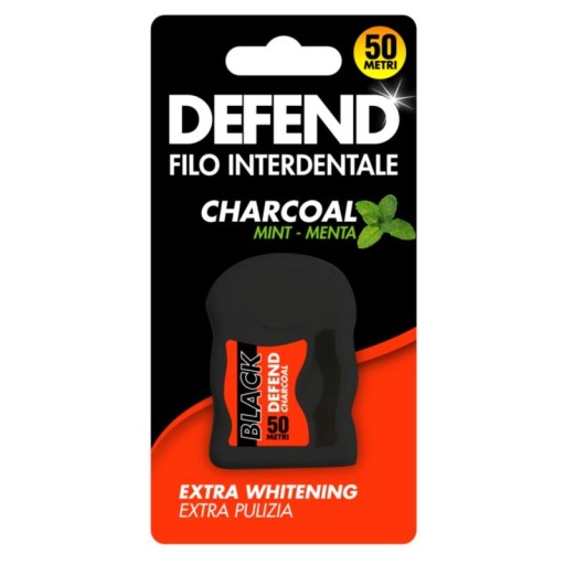 Talianska zubná niť Defend Filo Interdentale Charcoal Menta 50m