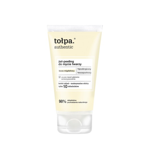 Hypoalergénny čistiaci gél-peeling na tvár s mandľovou kyselinou TOŁPA 150 ml