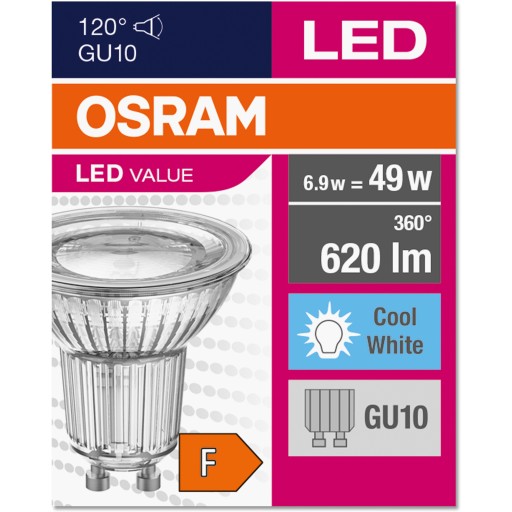 GU10 LED žiarovka 6,9W = 49W 4000K 120° OSRAM
