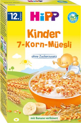 HiPP BIO Müsli na mlieko 7 obilnín Banánové vločky