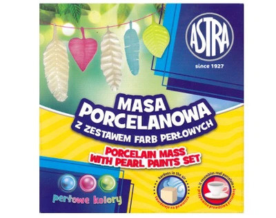 PORCELÁNOVÁ HMOTA 380G + 3 ASTRA PERLOVÉ FARBY