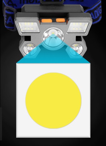 ČELOVÁ LAMPA 5 x LED VÝKONNÁ XPE USB BATÉRIA