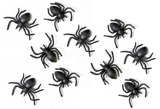 DEKORATÍVNE PLASTOVÉ HALLOWEENSKÉ PAVÚKY 10 ks