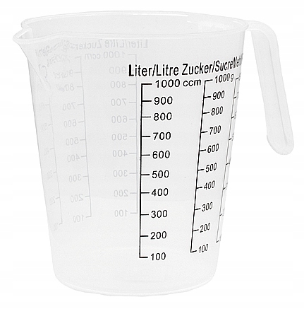 KUCHYŇSKÝ ODMERNÝ hrnček S ODBORNÝM džbánom ODMERA 1L