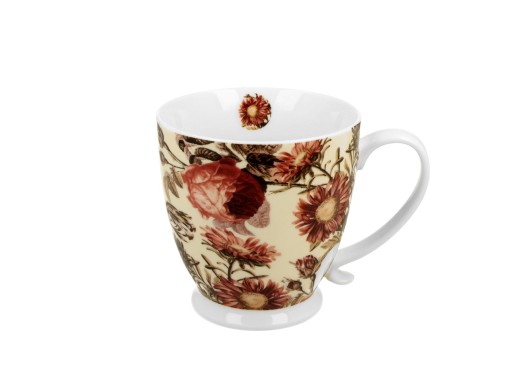 Porcelánový hrnček s kvetinovou nohou, 450 ml PIVOŇA v krabičke Secret Garden