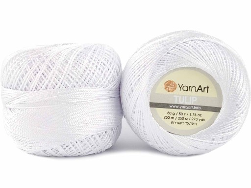 Šnúrka YarnArt Tulip 50 g 250 m farba 401 biela