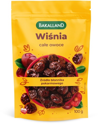 Šťavnatá sušená čerešňa celé ovocie Bakalland 100g prírodná PRÉMIOVÁ KVALITA