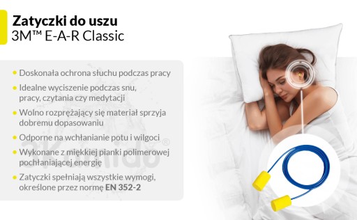 Klasické štuple do uší 3M so šnúrkou